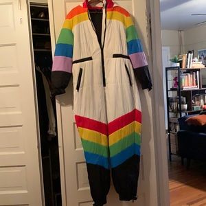 NWT 1X Delias by Dolls Kill Sweet Retreat Rainbow Puffer Snowsuit